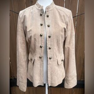 Vintage Suede Women's Tan Military Style Jacket